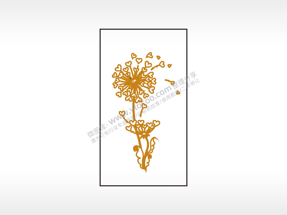 蒲公英飘落木牌打火机AI8.0格式激光打标文件通用矢量图