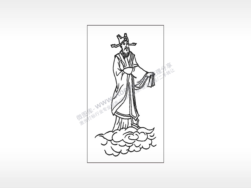 八仙过海曹国舅神仙木牌打火机AI8.0格式激光打标文件通用矢量图