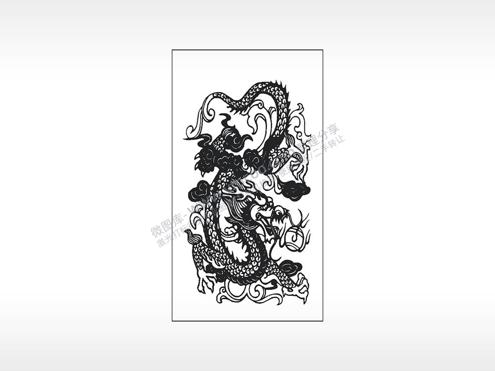 龙吐龙珠盘龙木牌打火机AI8.0格式激光打标文件通用矢量图