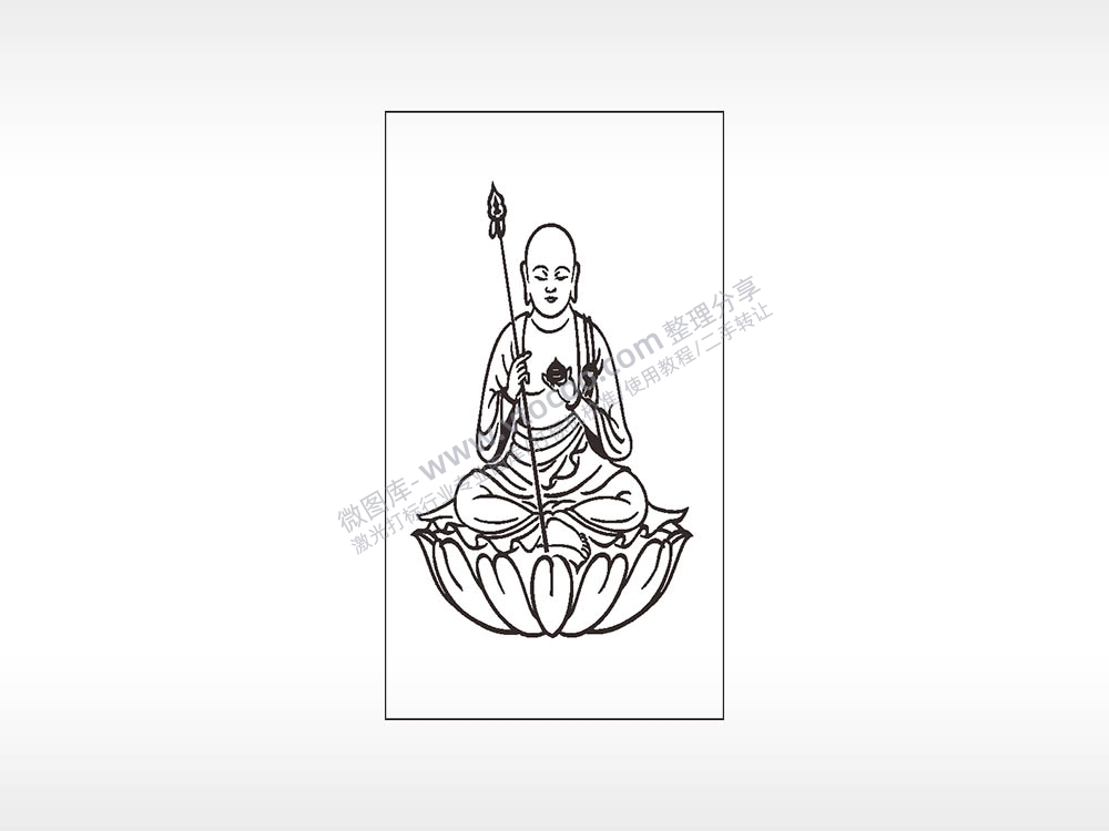 唐三藏唐僧取经木牌打火机AI8.0格式激光打标文件通用矢量图