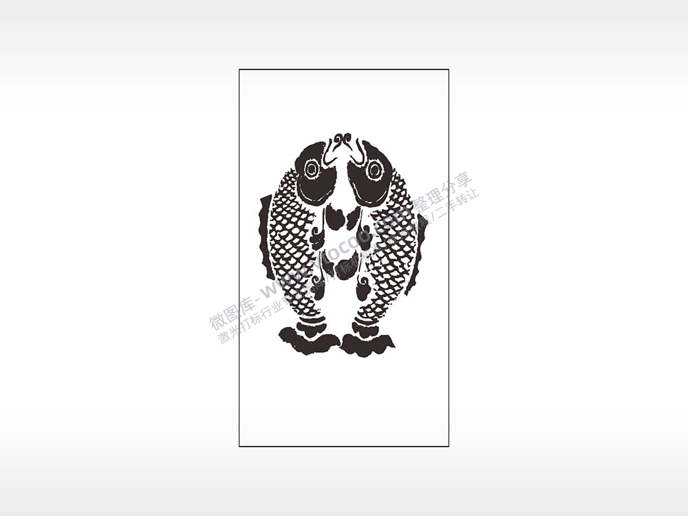 年年有鱼双鱼木牌打火机AI8.0格式激光打标文件通用矢量图