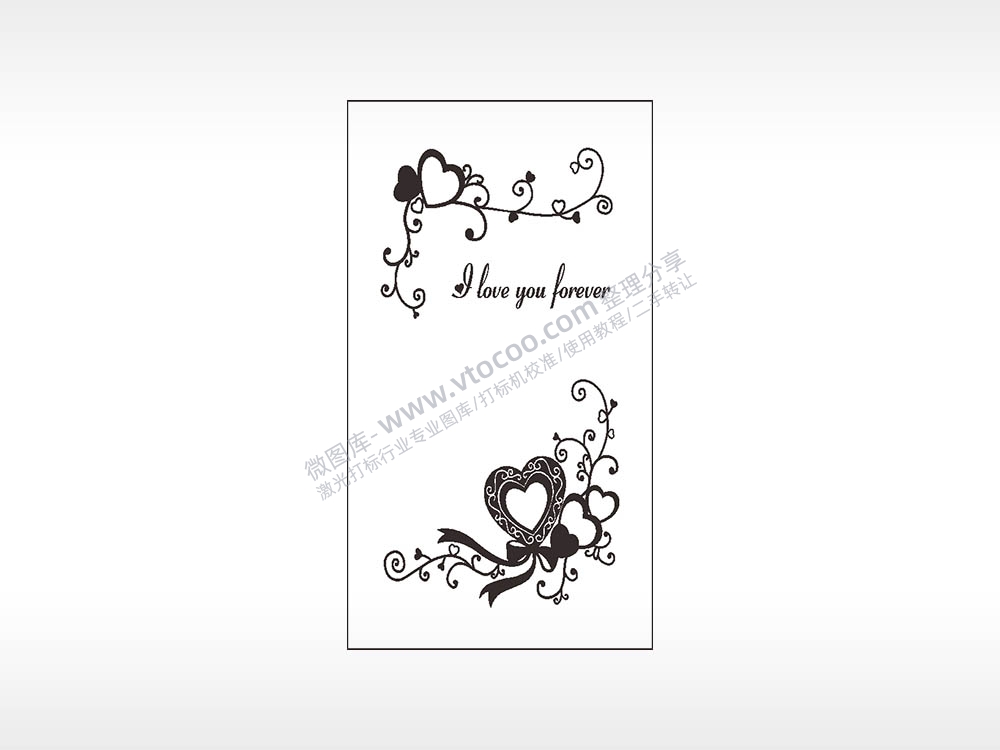 永恒爱心卡通图木牌打火机AI8.0格式激光打标文件通用矢量图