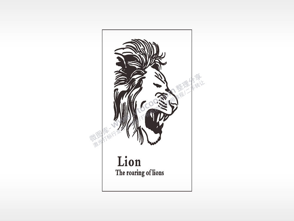 狮子Lion动物万兽之王木牌打火机AI8.0格式激光打标文件通用矢量图