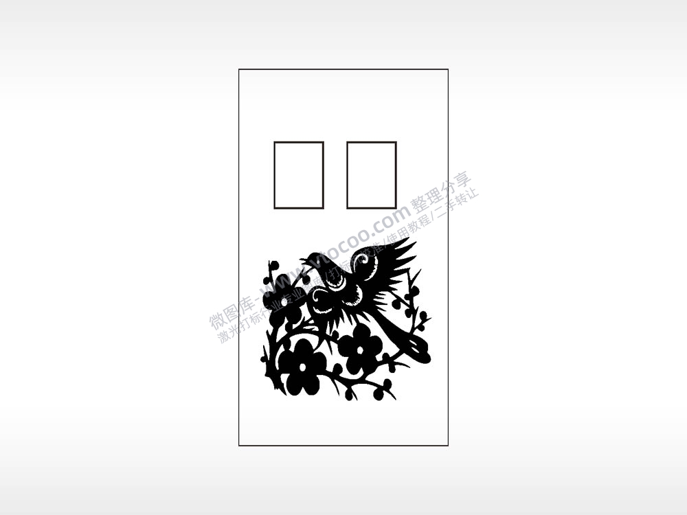 喜鹊报喜梅花木牌打火机AI8.0格式激光打标文件通用矢量图