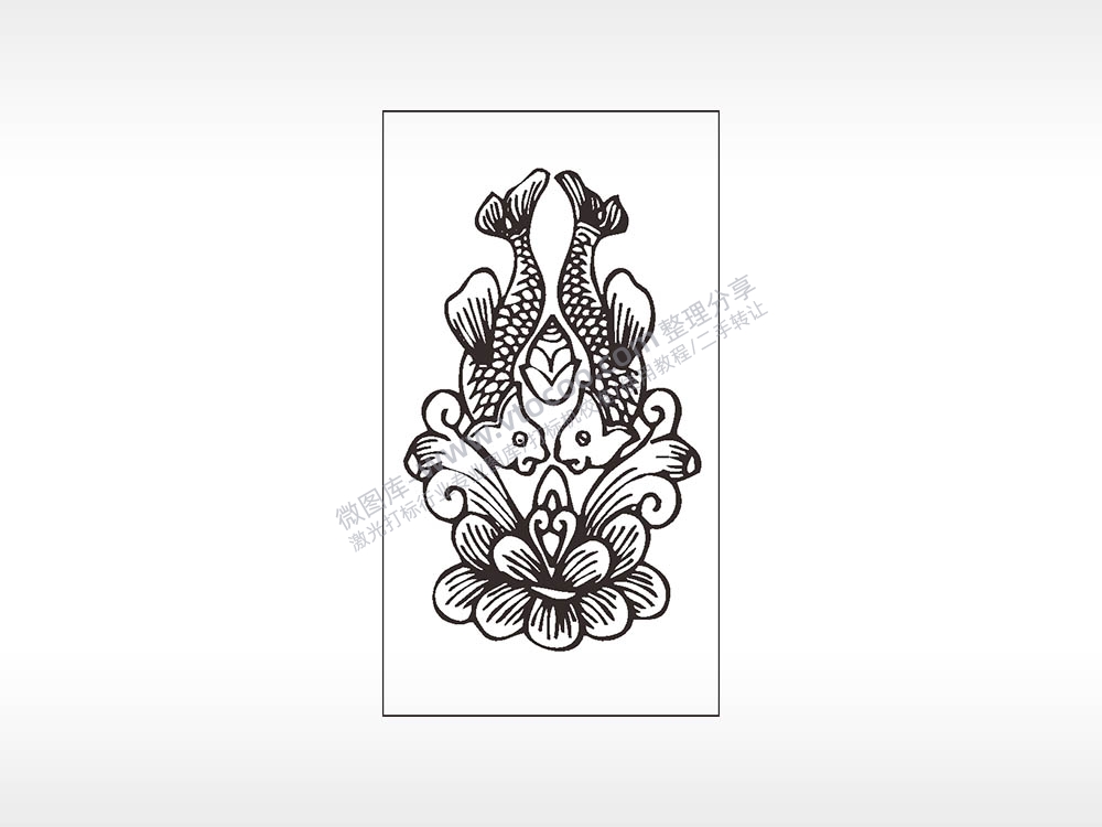 年年有鱼吉祥祈福木牌打火机AI8.0格式激光打标文件通用矢量图