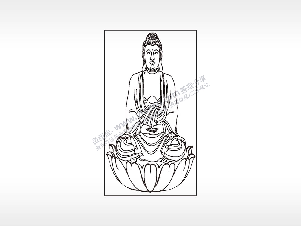 佛祖佛像神仙木牌打火机AI8.0格式激光打标文件通用矢量图