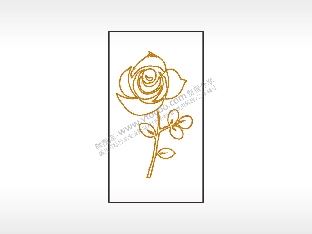 玫瑰花植物木牌打火机AI8.0格式激光打标文件通用矢量图