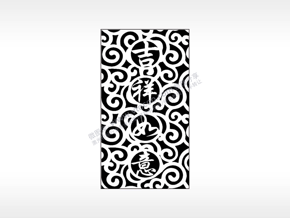 吉祥如意藤条边框木牌打火机AI8.0格式激光打标文件通用矢量图