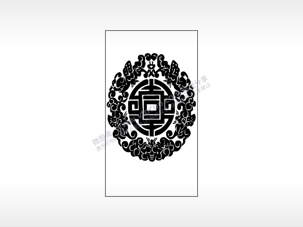 传统吉祥图花瓣边框木牌打火机AI8.0格式激光打标文件通用矢量图