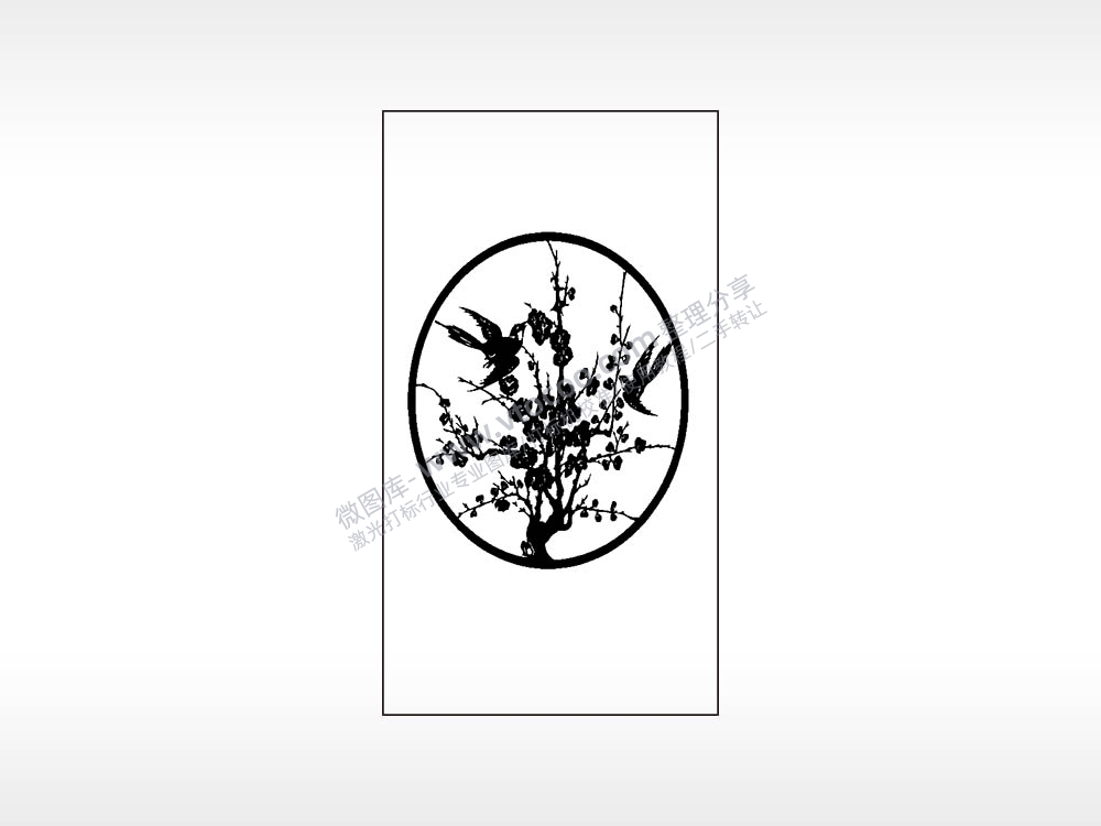 梅花树喜鹊报喜木牌打火机AI8.0格式激光打标文件通用矢量图