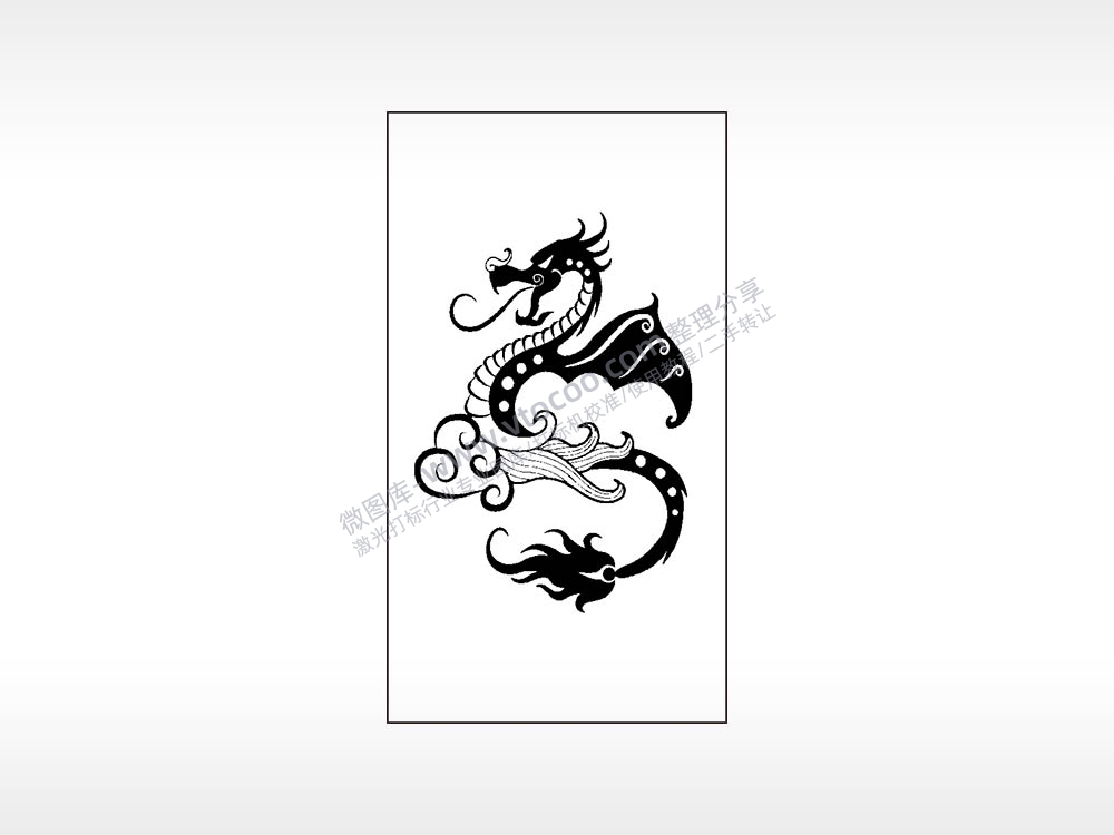 龙吐息腾云驾雾神话木牌打火机AI8.0格式激光打标文件通用矢量图