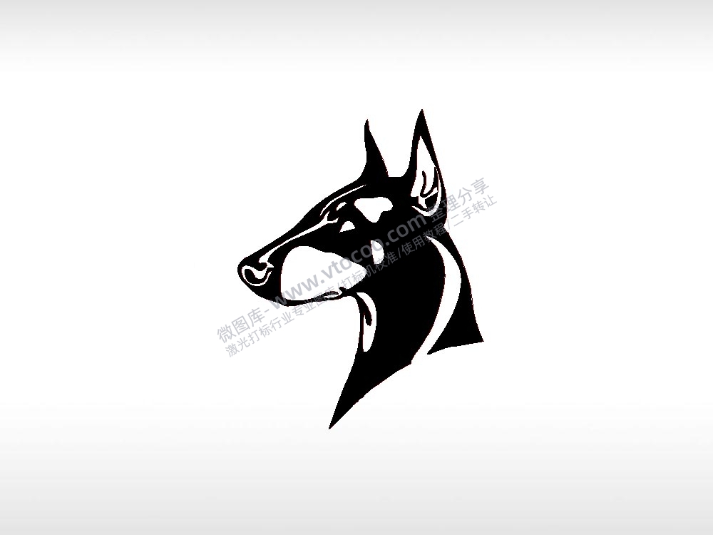 杜宾2宠物狗牌PLT格式激光打标文件通用矢量图