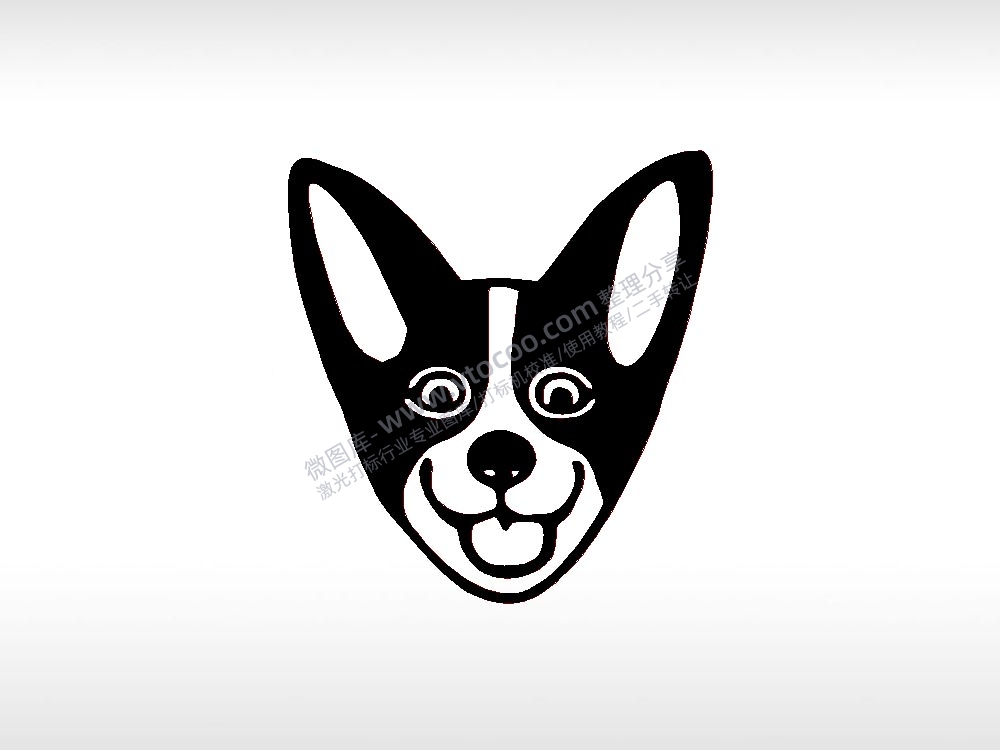 柯基3宠物狗牌PLT格式激光打标文件通用矢量图