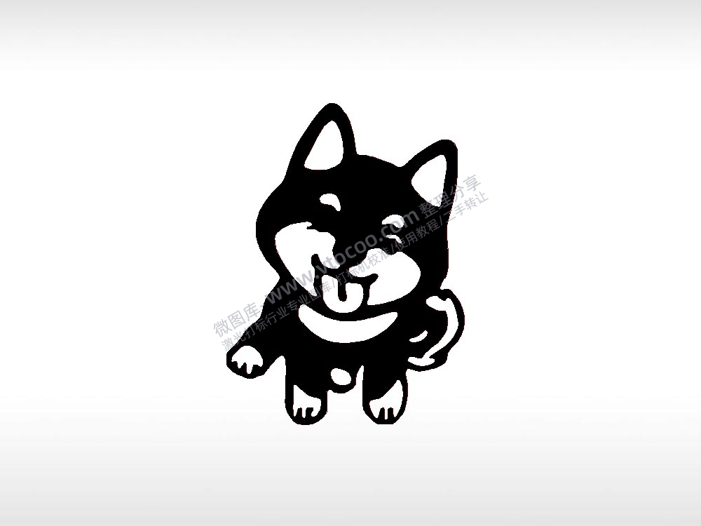 柴犬1宠物狗牌PLT格式激光打标文件通用矢量图