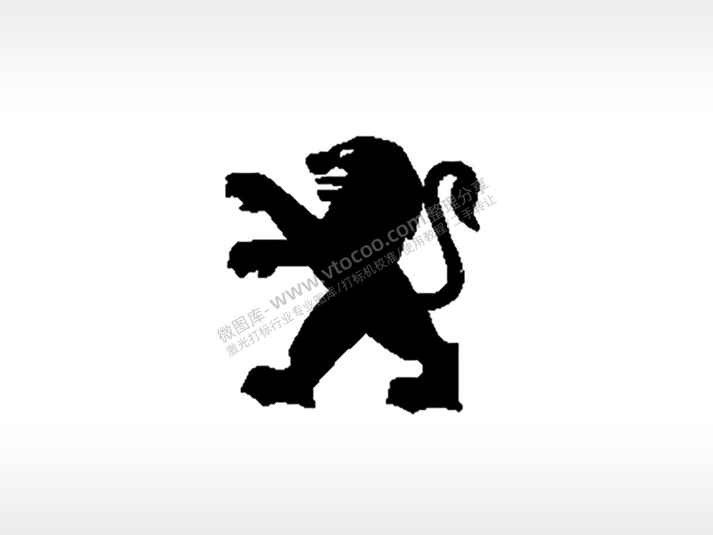 标致汽车车标雕刻挂坠项链PLT格式激光打标文件通用矢量图