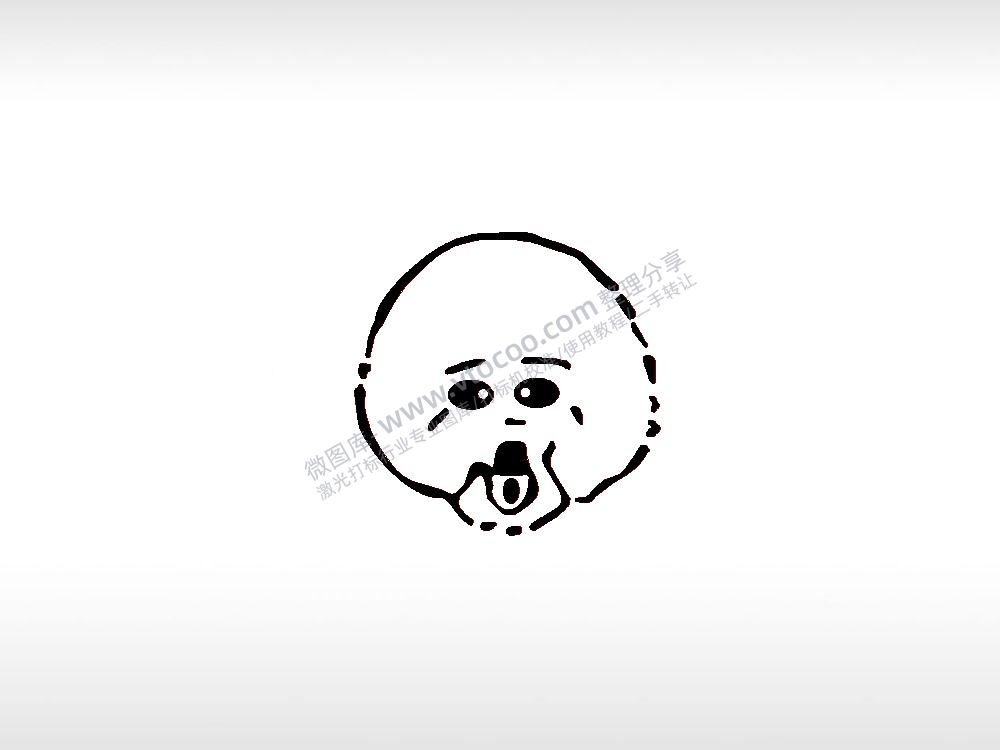 比熊1宠物狗牌PLT格式激光打标文件通用矢量图