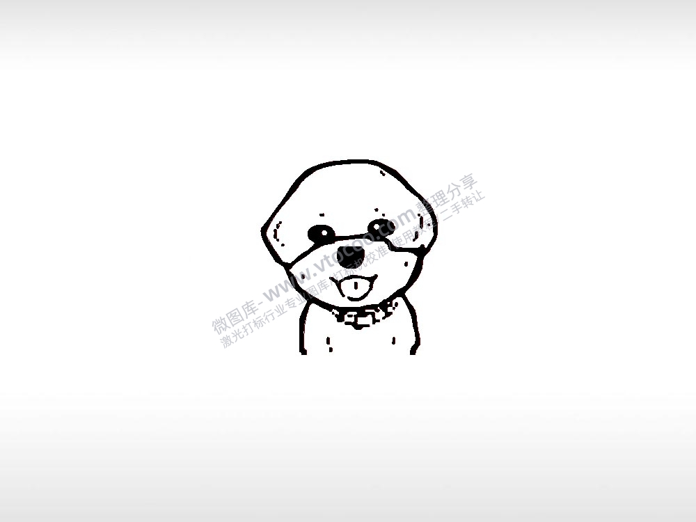 比熊3宠物狗牌PLT格式激光打标文件通用矢量图