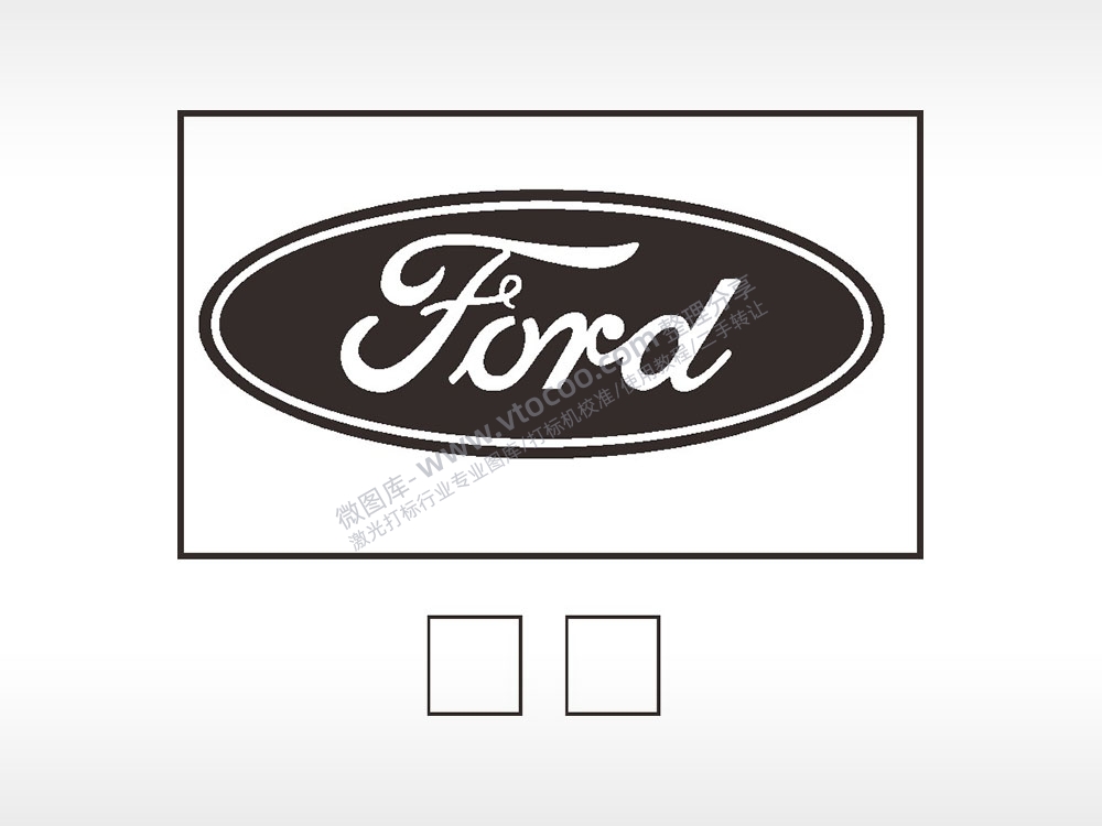 福特汽车车标雕刻挂坠项链AI8.0格式激光打标文件通用矢量图