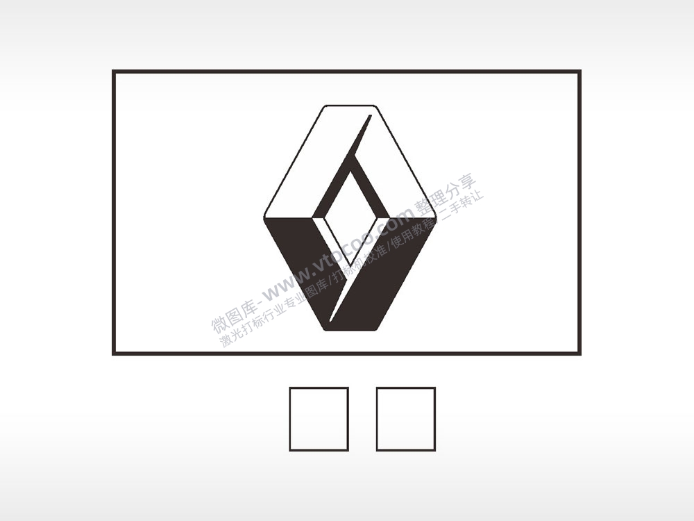 雷诺汽车车标雕刻挂坠项链AI8.0格式激光打标文件通用矢量图