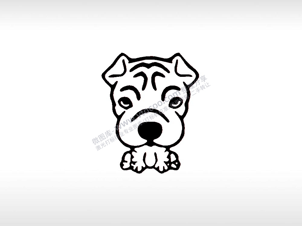 沙皮1宠物狗牌PLT格式激光打标文件通用矢量图