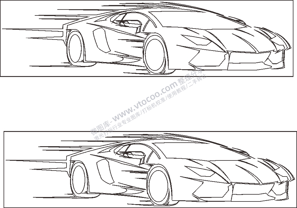 法拉利跑车急速车型AI8.0格式激光打标文件通用矢量图