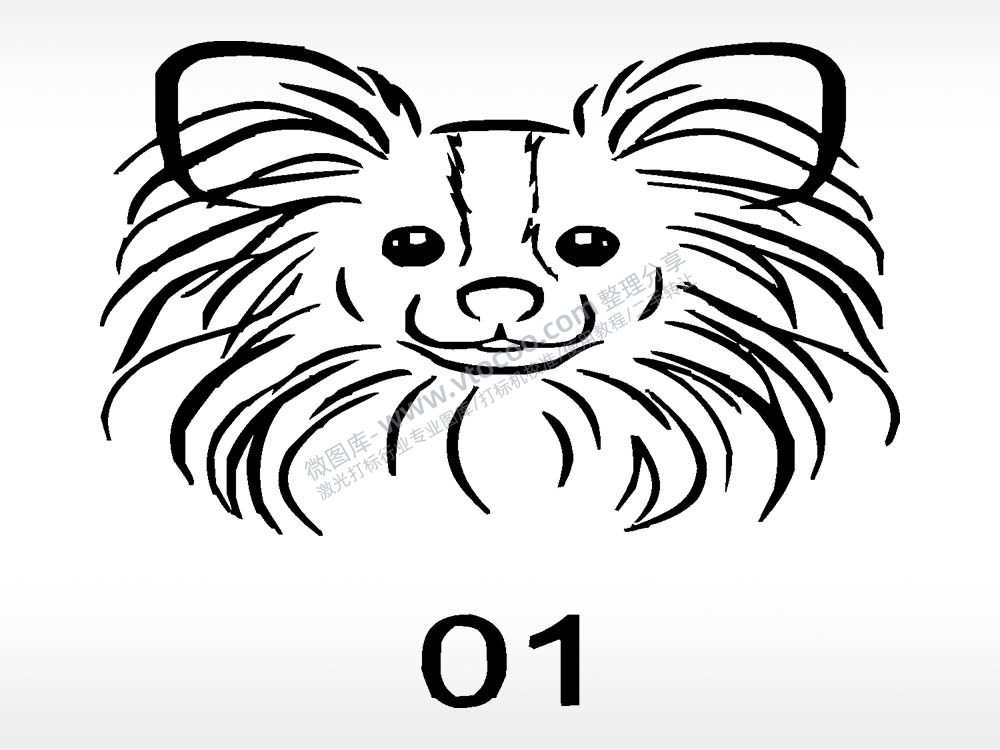 小狗动物宠物狗牌AI8.0格式激光打标文件通用矢量图