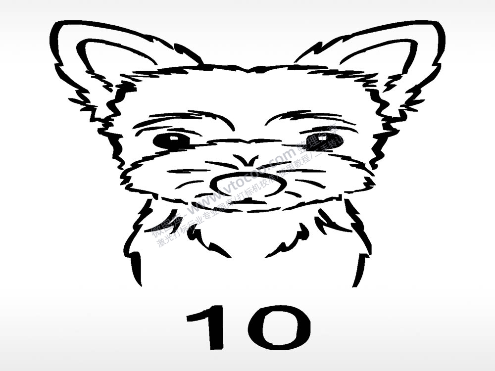 约克夏动物宠物狗牌AI8.0格式激光打标文件通用矢量图