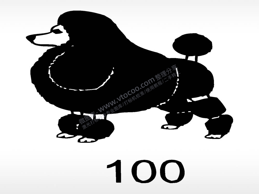 贵宾动物宠物狗牌AI8.0格式激光打标文件通用矢量图