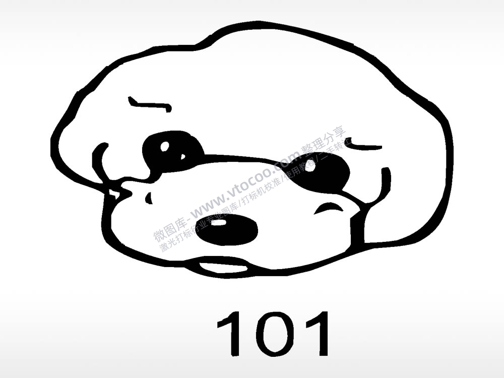 泰迪动物宠物狗牌AI8.0格式激光打标文件通用矢量图