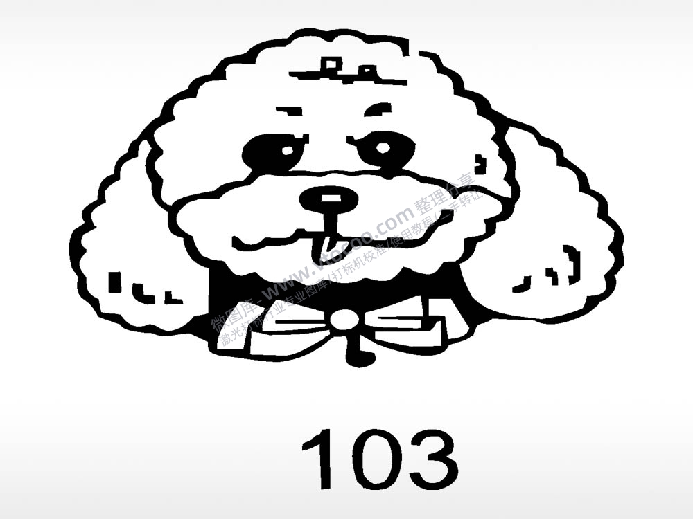 泰迪动物宠物狗牌AI8.0格式激光打标文件通用矢量图