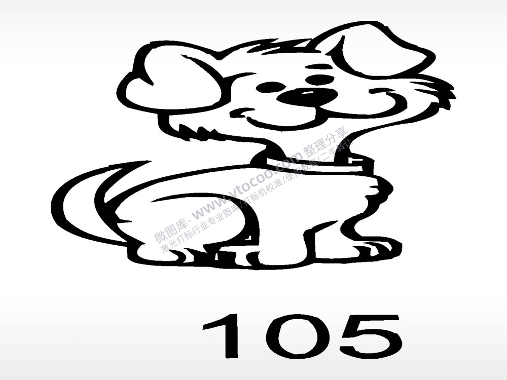 狗简笔画动物宠物狗牌AI8.0格式激光打标文件通用矢量图