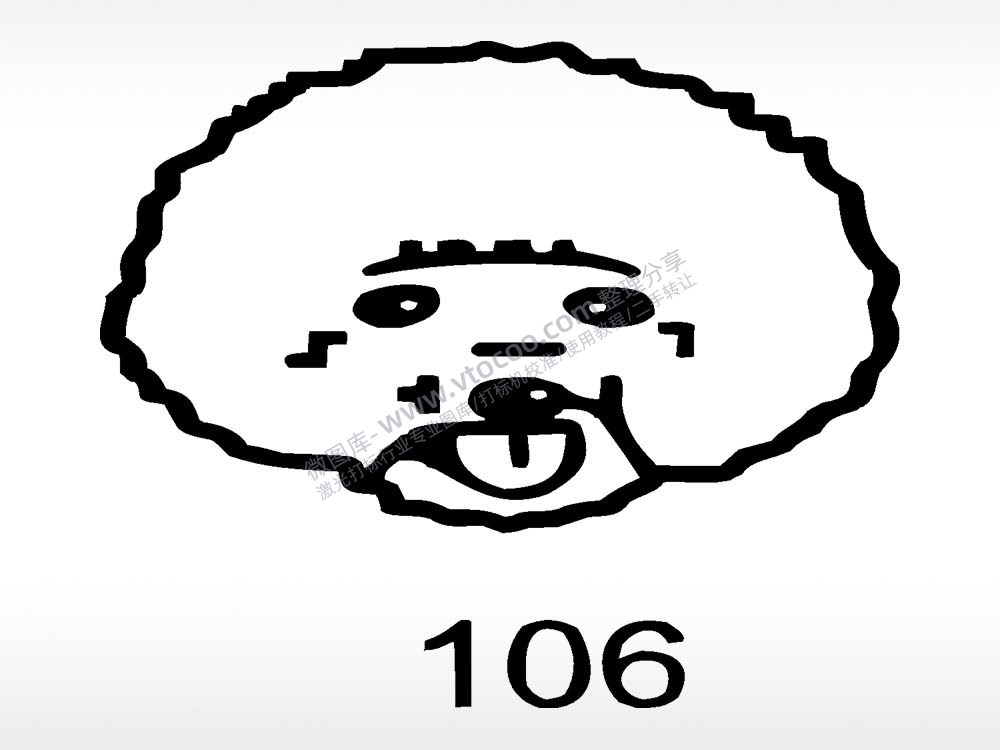 比熊动物宠物狗牌AI8.0格式激光打标文件通用矢量图