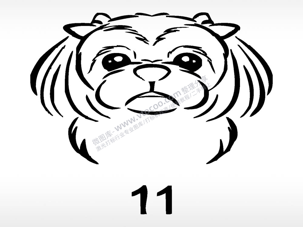 约克郡动物宠物狗牌AI8.0格式激光打标文件通用矢量图