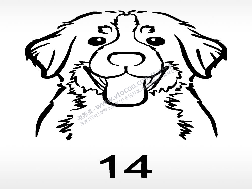 金毛动物宠物狗牌AI8.0格式激光打标文件通用矢量图