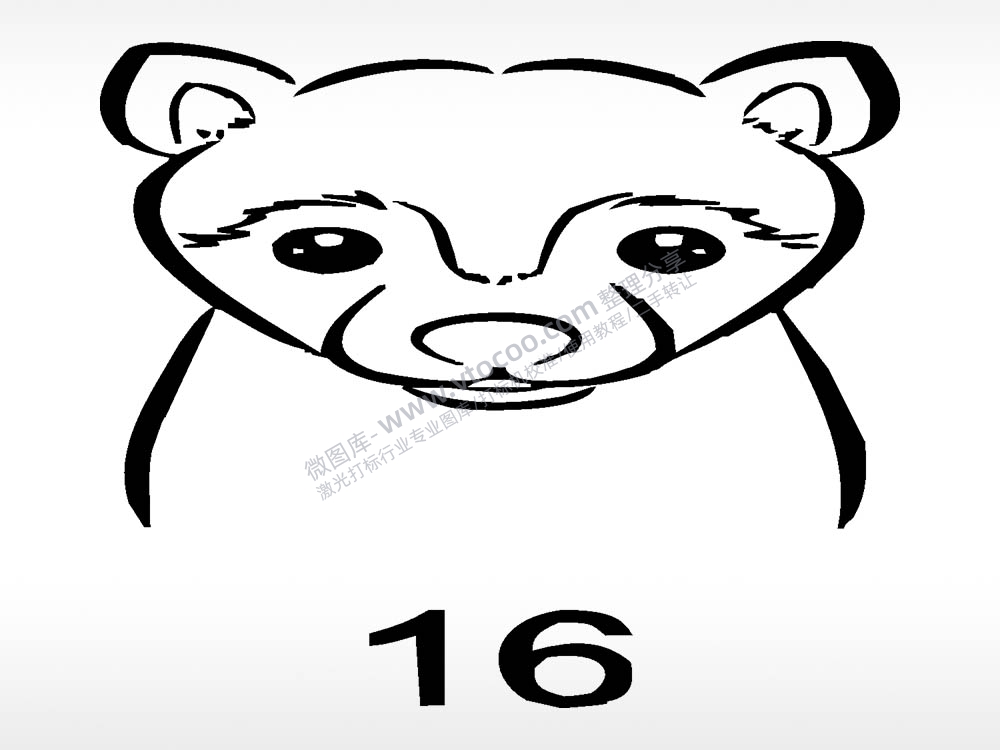 小狗动物宠物狗牌AI8.0格式激光打标文件通用矢量图