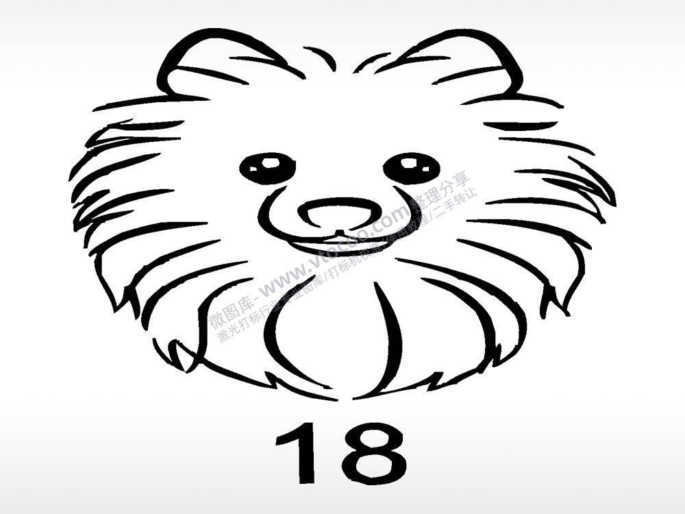 博美动物宠物狗牌AI8.0格式激光打标文件通用矢量图