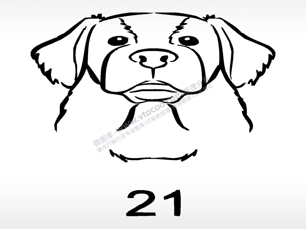 狗头动物宠物狗牌AI8.0格式激光打标文件通用矢量图