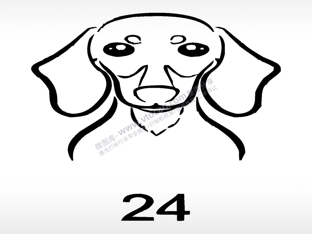 腊肠狗动物宠物狗牌AI8.0格式激光打标文件通用矢量图