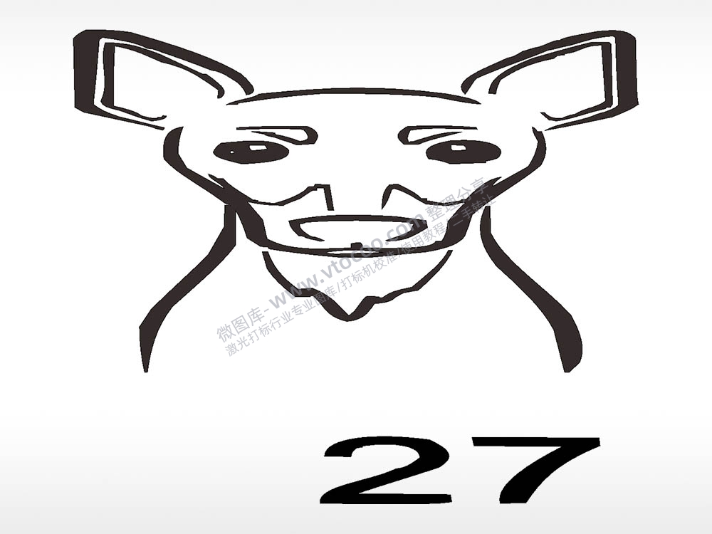 杜宾犬动物宠物狗牌AI8.0格式激光打标文件通用矢量图