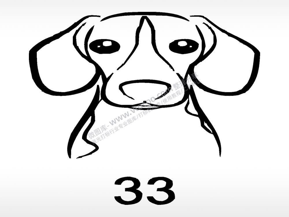 拉布拉多动物宠物狗牌AI8.0格式激光打标文件通用矢量图