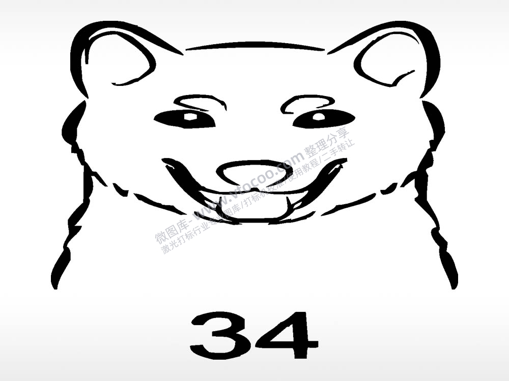 柴犬动物宠物狗牌AI8.0格式激光打标文件通用矢量图