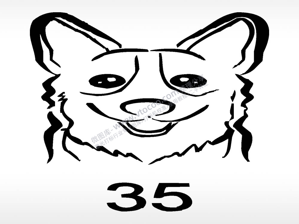 柯基动物宠物狗牌AI8.0格式激光打标文件通用矢量图