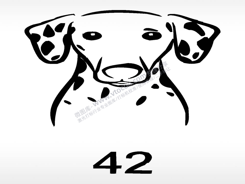 斑点狗动物宠物狗牌AI8.0格式激光打标文件通用矢量图