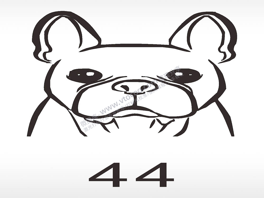 斗牛犬动物宠物狗牌AI8.0格式激光打标文件通用矢量图