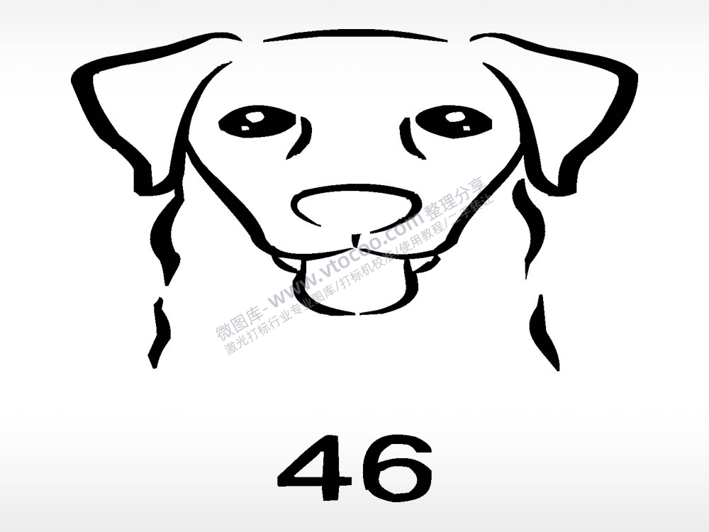 拉布拉多动物宠物狗牌AI8.0格式激光打标文件通用矢量图