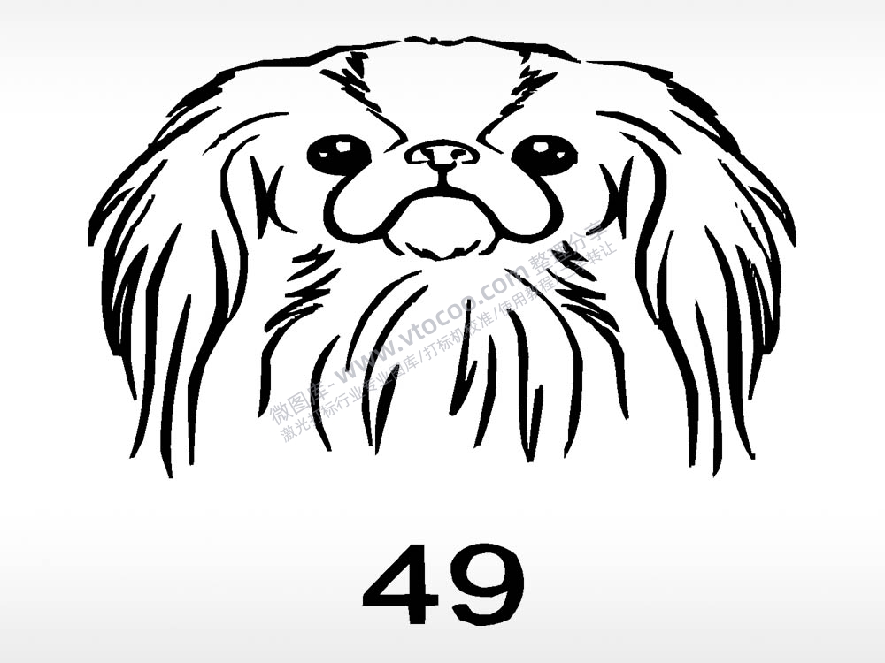 京巴动物宠物狗牌AI8.0格式激光打标文件通用矢量图