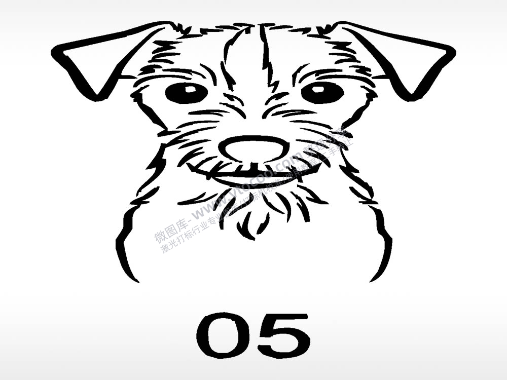 雪纳瑞动物宠物狗牌AI8.0格式激光打标文件通用矢量图