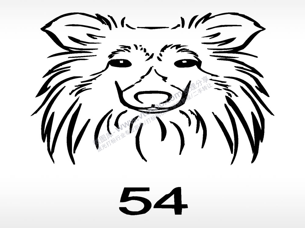 哈士奇动物宠物狗牌AI8.0格式激光打标文件通用矢量图