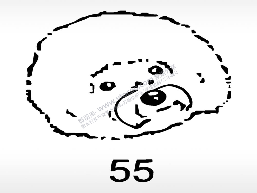 泰迪动物宠物狗牌AI8.0格式激光打标文件通用矢量图