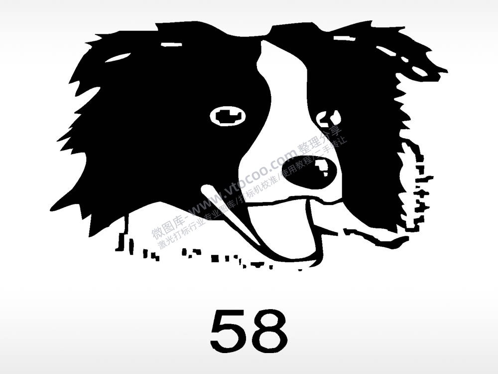边牧动物宠物狗牌AI8.0格式激光打标文件通用矢量图